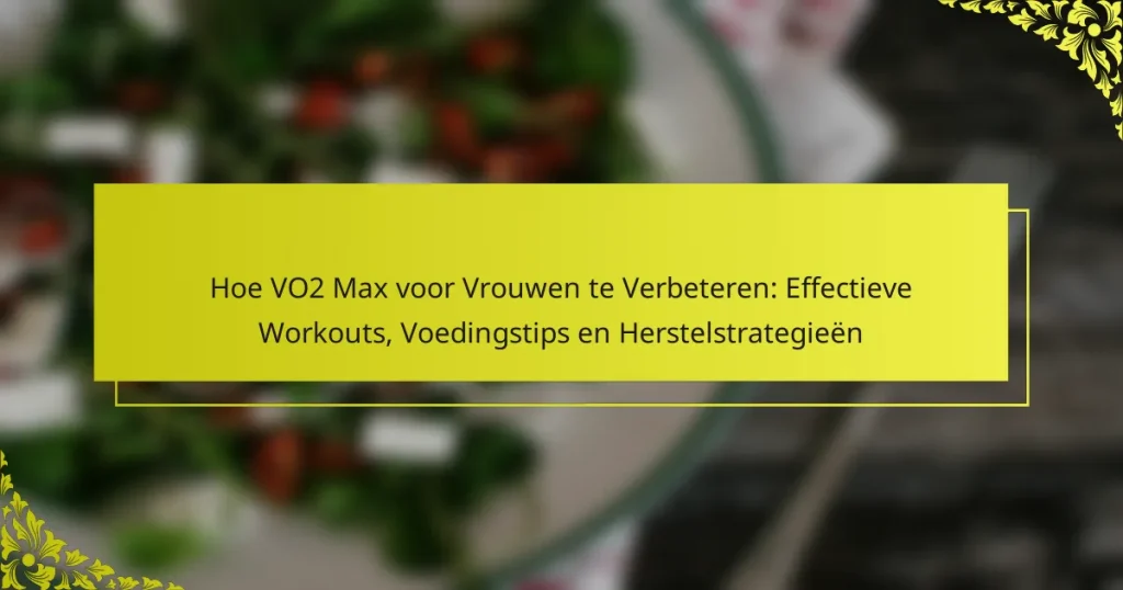 Hoe VO2 Max voor Vrouwen te Verbeteren: Effectieve Workouts, Voedingstips en Herstelstrategieën