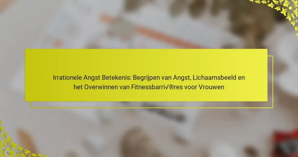 Irrationele Angst Betekenis: Begrijpen van Angst, Lichaamsbeeld en het Overwinnen van Fitnessbarrières voor Vrouwen