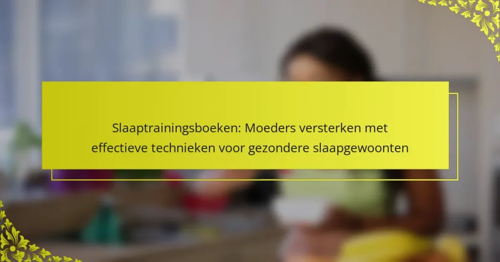 Slaaptrainingsboeken: Moeders versterken met effectieve technieken voor gezondere slaapgewoonten
