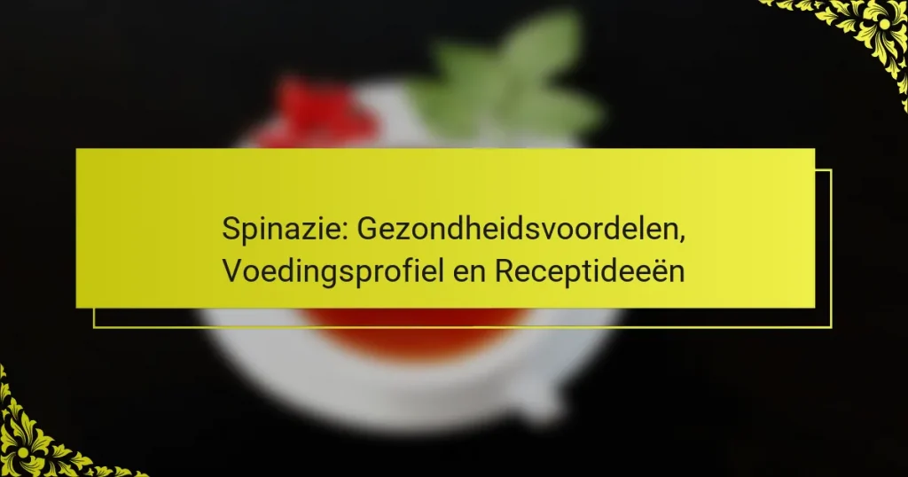 Spinazie: Gezondheidsvoordelen, Voedingsprofiel en Receptideeën