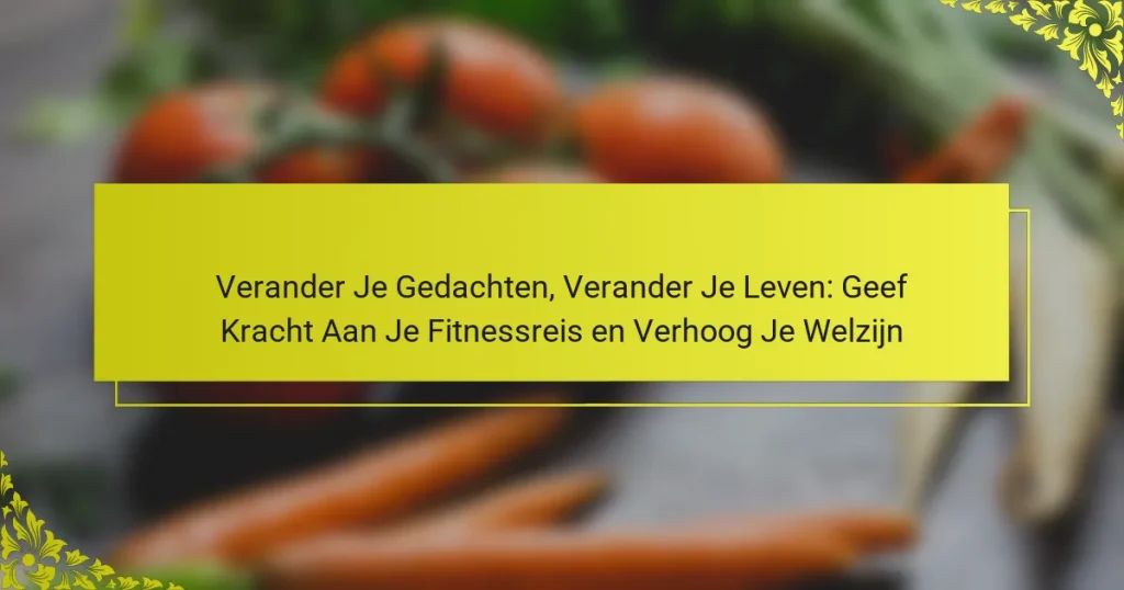 Verander Je Gedachten, Verander Je Leven: Geef Kracht Aan Je Fitnessreis en Verhoog Je Welzijn