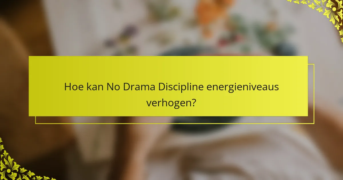 Hoe kan No Drama Discipline energieniveaus verhogen?