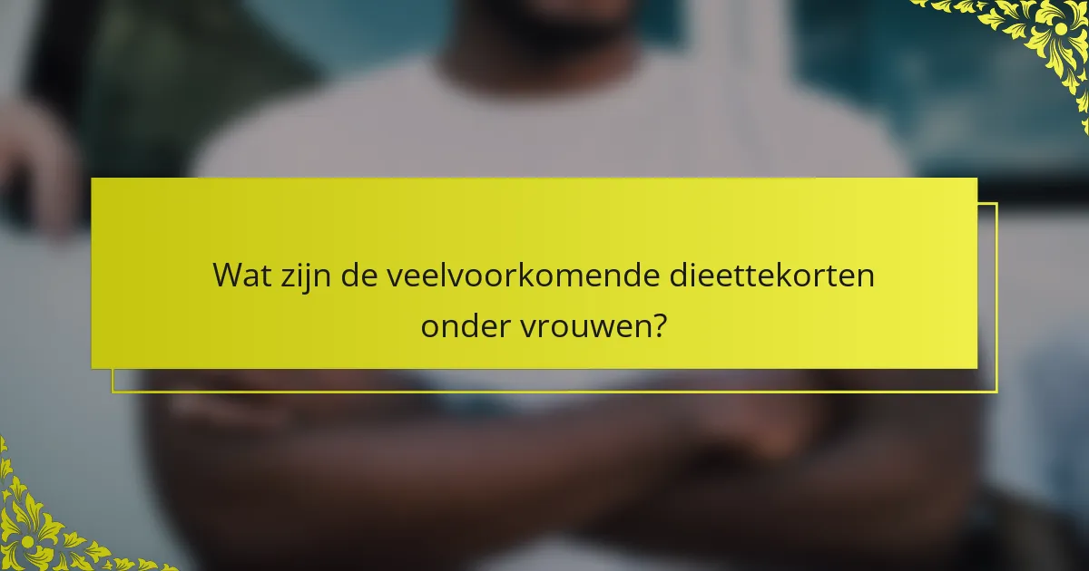 Wat zijn de veelvoorkomende dieettekorten onder vrouwen?