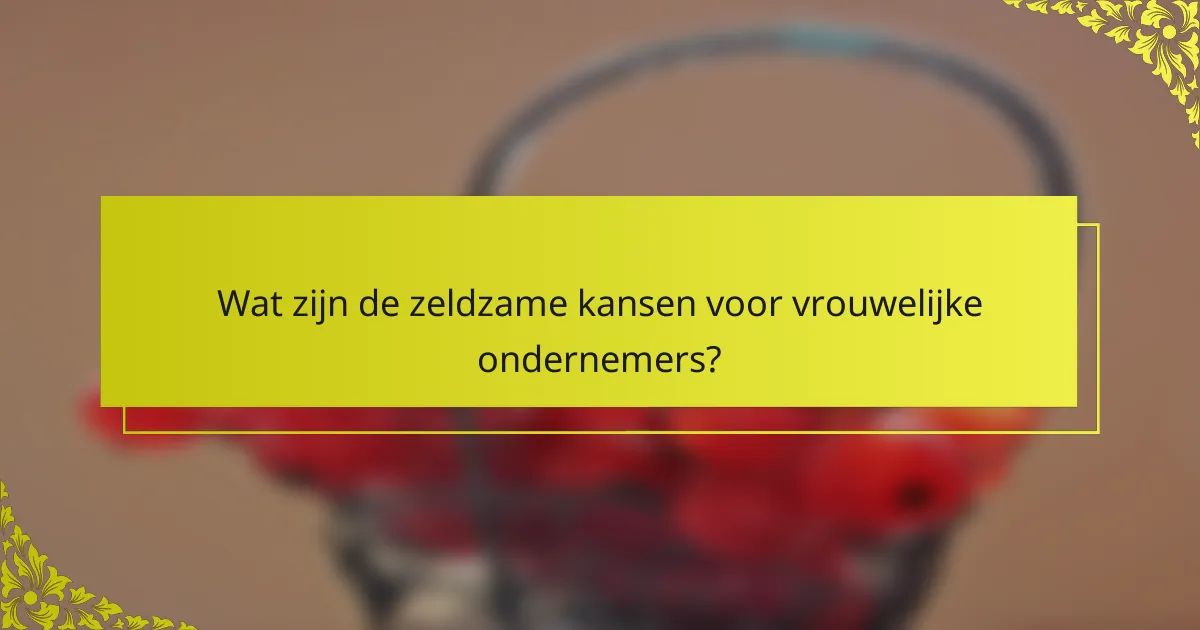 Wat zijn de zeldzame kansen voor vrouwelijke ondernemers?