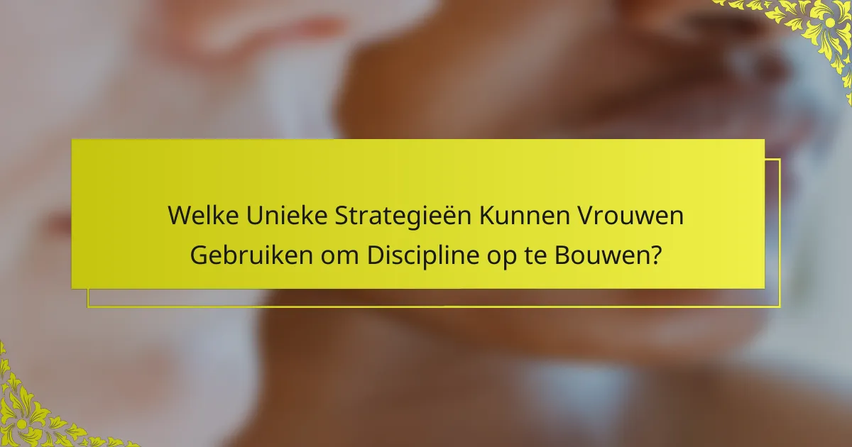 Welke Unieke Strategieën Kunnen Vrouwen Gebruiken om Discipline op te Bouwen?