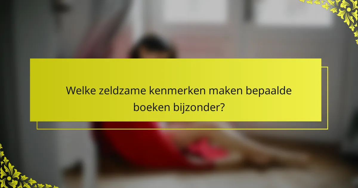 Welke zeldzame kenmerken maken bepaalde boeken bijzonder?