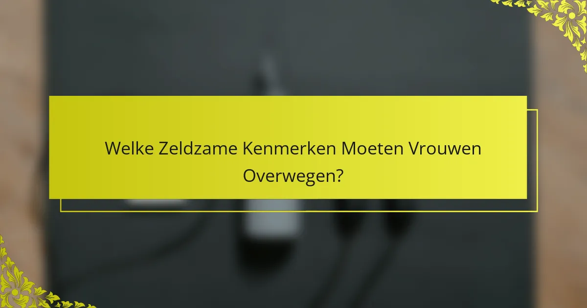 Welke Zeldzame Kenmerken Moeten Vrouwen Overwegen?