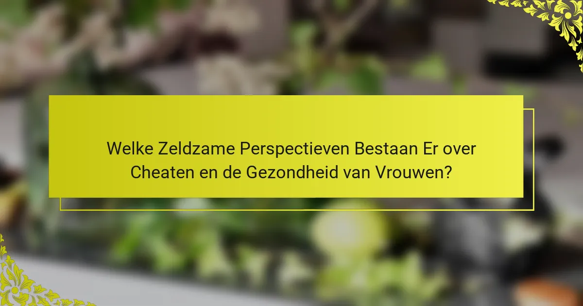 Welke Zeldzame Perspectieven Bestaan Er over Cheaten en de Gezondheid van Vrouwen?