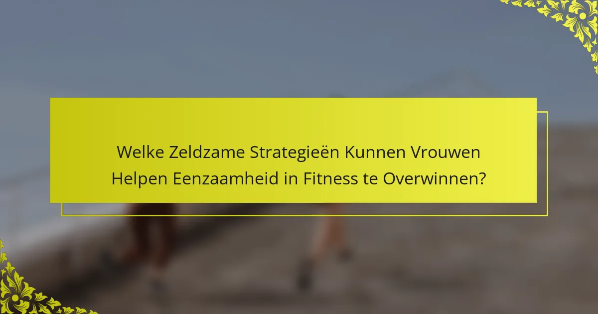 Welke Zeldzame Strategieën Kunnen Vrouwen Helpen Eenzaamheid in Fitness te Overwinnen?
